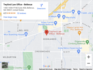 Twyford Law Office Map - Bellevue Location