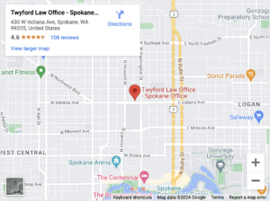 Twyford Law Office Map - Spokane Location